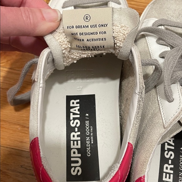 Golden Goose Gray and White Sneakers with Pink Detail - Picture 5 of 5